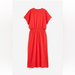 NWT H&M Smocked Waist Jersey Dress (Still in package) Bright Red